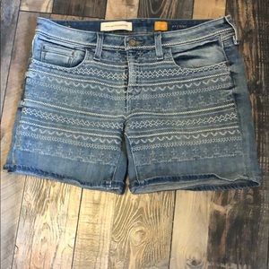 Pilcro and the Letterpress Embroidered Jean Shorts